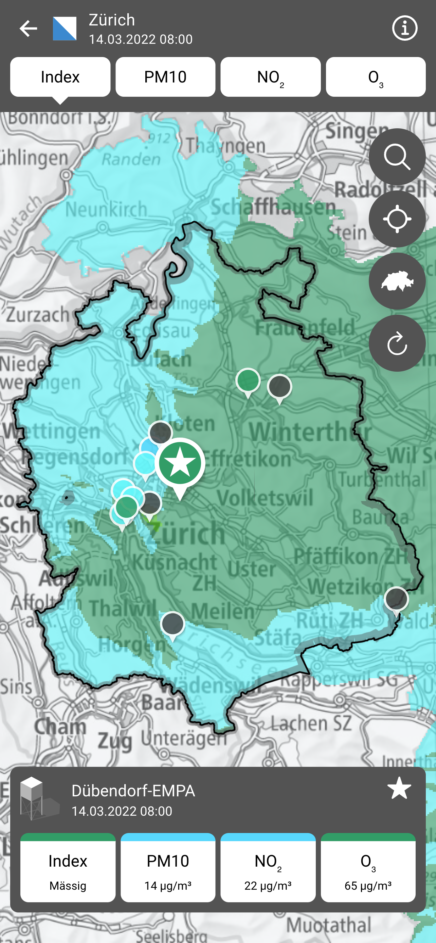Screenshot Karte Zürich